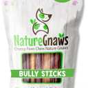 Nature Gnaws Bully Sticks for Dogs 11-12" (8oz) - Mixed Thickness - Long Lasting for Aggressive Chewers and Large Dogs - Natural Beef Dog Chew Bones