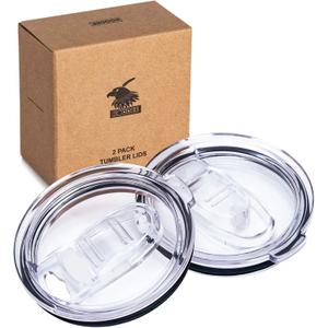 20 oz Tumbler Replacement Lids Spill Proof Splash Resistant Covers Fit for YETI Rambler and More Cups ( 2 Pack) (Clear)