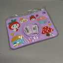 for iPad 9th 8th 7th Generation Case Kids Girls Strawberry Cover for iPad 10.2 Inch with Rotating Kickstand Shoulder Strap Soft Silicon Shockproof Protective Tablet Cover for 9/8/7 Gen 10.2 inch (Patterned Purple)