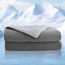 NEXHOME PRO Cooling Comforter Twin Size,Double Sided Cooling Blanket,All Season Soft Cooling Comforter for Hot Sleepers,Silk Smooth Breathable & Lightweight,68"x90",Light Grey&Grey Double Sided (Twin(68''x90''), Gray)