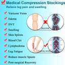 Thigh High Medical Compression Stockings For Women & Men,20-30 mmHg Thigh High Compression Socks,Closed Toe Graduated Support Hose with Silicone Dot Band-Ideal For Varicose Vein,Edema,Swelling, Size: Small