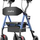 Upright Walkers for Seniors with Seat, 10" All Terrain Wheels