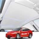 Original Sunshade Roof with 2Pcs Windows Sunshades for Tesla Model Y(2020-2024),Heat Insulation Foldable Privacy All-Season Roof Glass Sun Shade for Model Y, No Sagging Modle Y Accessories 2025