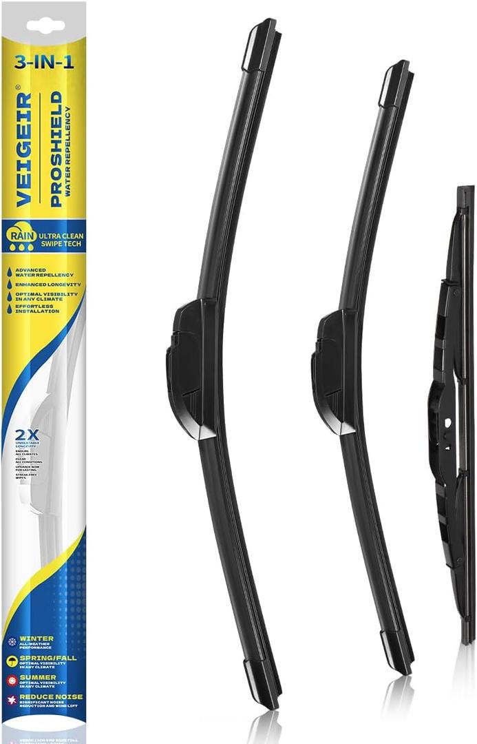 3 Pack Windshield Wiper Blades Compatible With Honda CRV CR-V 1997 1998 1999 2000 2001 Original Factory Quality Front Rear Wipers Blade Set for My Car - 20" 19" 11"