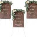 DANMO Easel Stand for Wedding Sign Poster 63'' Instant Display Easel for Floor Adjustable Metal Art Easel White 3 Pack