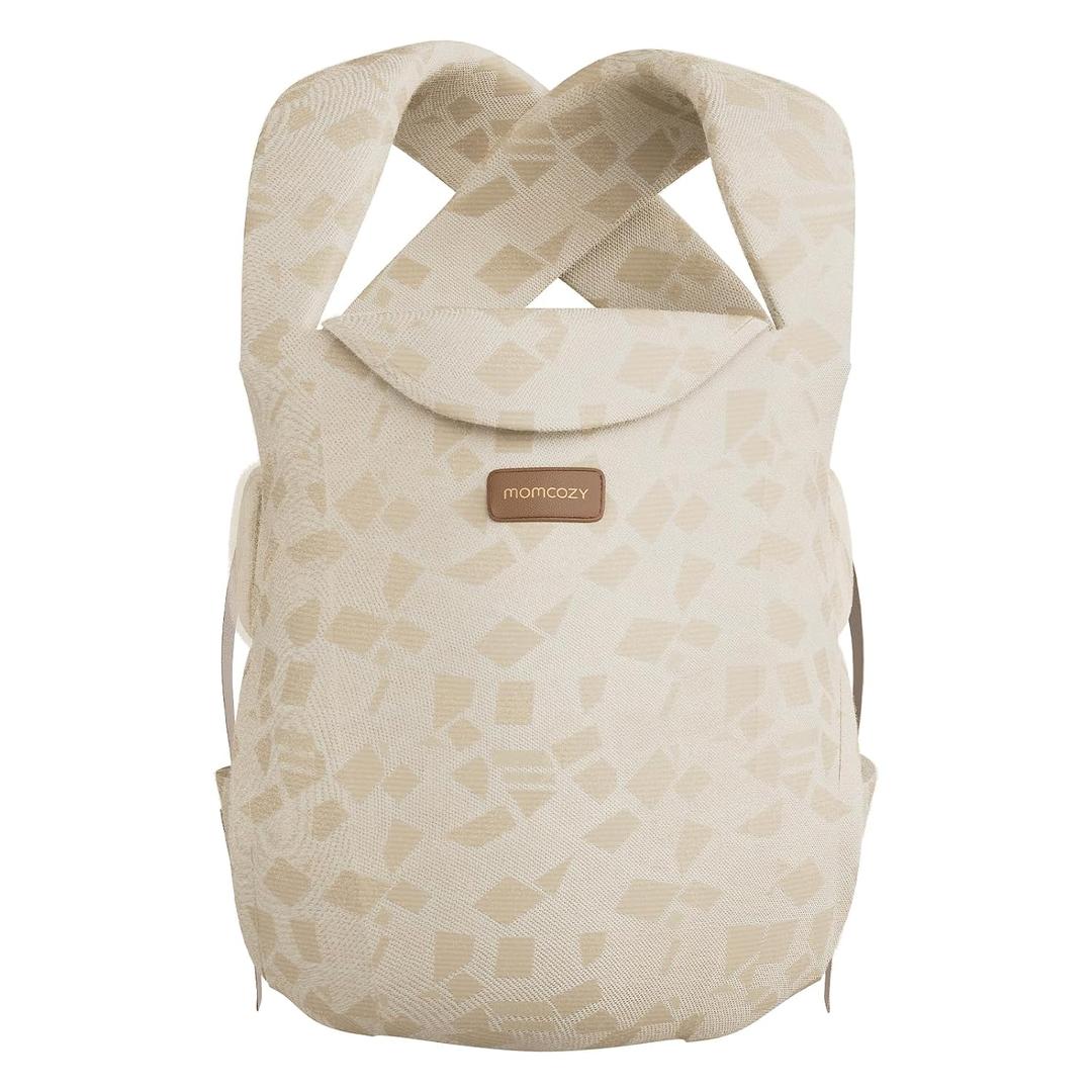 Momcozy Newborn Carrier WeeSnug- Lightweight and Cozy Comfort for 7-25 lbs, Ergonomic Cross-Back Support, Jacquard Weave, Hands-Free Baby Carrier with Lumbar Support, Geometry
