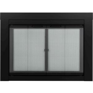 Pleasant Hearth Ascot Fireplace Glass Door - for Masonry Fireplaces, Small, Black, Model Number AT-1000