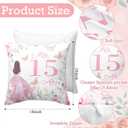 Kathfly Cojines para 15 Aos De Quinceaera Decoration 16 x 16 Inche Pink Quinceaera Pillow Gifts Mis Xv Aos Throw Pillow Sweet for Daughter Sister Friend 15th Birthday Gifts