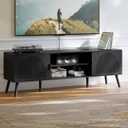 ChooChoo TV Stand with Open Shelves for 65 Inch TVs, Mid Century, 15.7"D x 59.1"W x 19.4"H