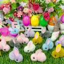 24 Pack Easter Egg Filled Plush Bunny Toys, Colorful Bunny Plush Easter EggFillers Bulks for Kids Toddlers Teens Boys Girls Easter Basket Stuffers Hunt Easter Party Favor