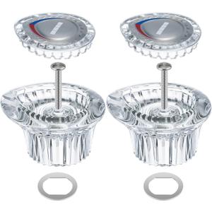 Enhon 2 Pack Shower Knob Handle Kit Compatible with Moen 96797 Chateau Collection, Replacement Faucet Handle Kit for Bathroom Tub and Shower, Include Screws, Chrome Knob Insert