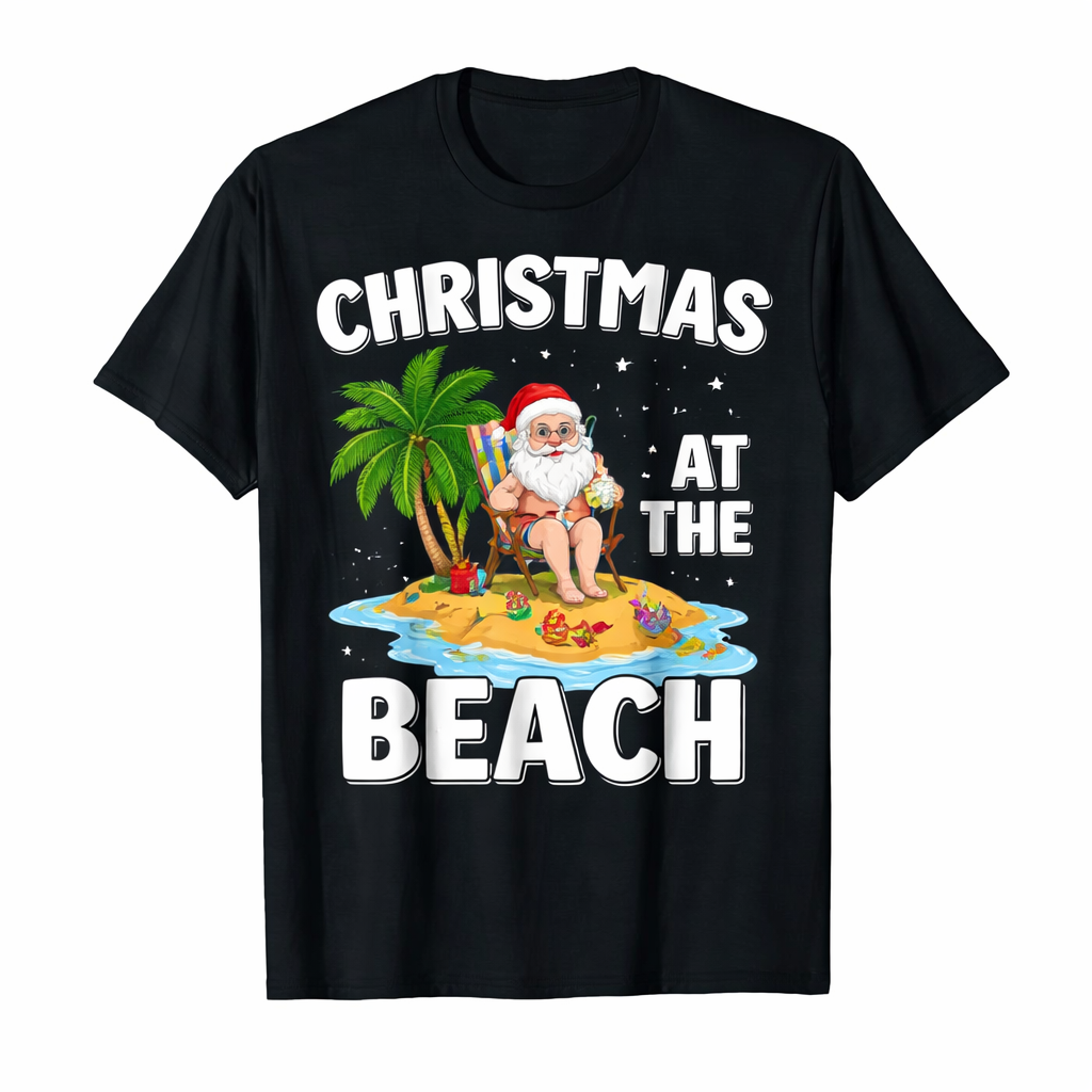 Christmas At The Beach Summer Santa Christmas In July TShirt, Size M