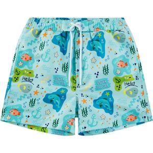 Boys Swim Trunks with UPF 50+ Sun Protection Quick Dry Swim Shorts Children Beach Shorts Swimwear Kids Bathing Suit(Green Shark, 6 Years)