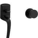 Kwikset Prague Front Door Lock Handle and Deadbolt Set, Entry Handleset Exterior with Interior Door Knob, Matte Black, Pick Resistant SmartKey Rekey Deadbolt Security, 98180-026