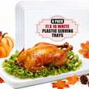 SUT 6-Pack White Serving Tray Plastic for Party Supplies, 16" x 11" Platters for Serving Food Party, White Reusable Tray for Veggie, Snack, Fruit, Cookies, Desserts in Kitchen/Pantry Serving Platter