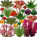 22pcs Colorful Fake Succulents, Mini Artificial Succulents for DIY Crafting Home Terrarium Floral Wall Garden Arrangement Office Decoration (Unpotted)