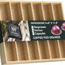 WELL WENG for Nespresso Vertuo Capsules - Premium Bamboo Coffee Pod Drawer Insert Organizer for Counter (48 Big or 60 Small Pods)-14.84" Wx11.81" Dx1.54" H