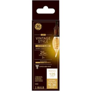 GE Vintage Style LED Light Bulb, 25 Watt, Amber Finish, ST19 Edison Style Bulb (1 Pack)