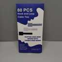 80PCS Hook and Loop Cable Straps, Cable Management Under Desk, Self Adhesive Cable Ties, Reusable Wire Organizers for Cords, Adjustable Cord Organizers for Desk, Home Office Essentials, Black