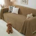 Pet Couch Cover Sectional Sofa Covers for Dogs, Brown Couch Cover Blanket Washable for 2 Cushion Couches, Chenille Non Slip Loveseat Pet Sofa Covers Protector for Dog Cats(71" x 118", Coffee)