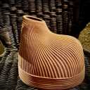 Porcelain Vase 8 x 6 x 7 Inch Beige