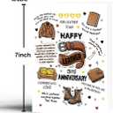 3rd Anniversary Card, Leather Anniversary Card for Husband Wife | 3 Year Wedding Anniversary Card Gift Decoration, 5 x 7 Inches with Envelopes and Stickers