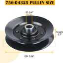 756-04325 Idler Pulley Replaces Cub Cadet 756-04325 Idler Pulley MTD 756-04325 Idler Pulley 756-04325 V Idler Pulley 756 04325 75604325 for Cub Cadet LT1042 LT1046 LTX1042, LT2000 Tractors
