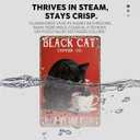 Coffee Metal Sign Funny Black Cat Decor Tall Dark And Refined Tin Signs Wall Decor For Home Cafe Kitchen Bar Living Room Office 12 * 8In