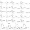 G.CORE 24-Pack Pegboard Hooks, 2" 4" Peg Board Tool Utility Hangers Fit 1/4" Pegboards, Heavy Duty Metal Shelving Brackets, Wall Organizers and Storage for Craft Room Garage Workbench Office (White)