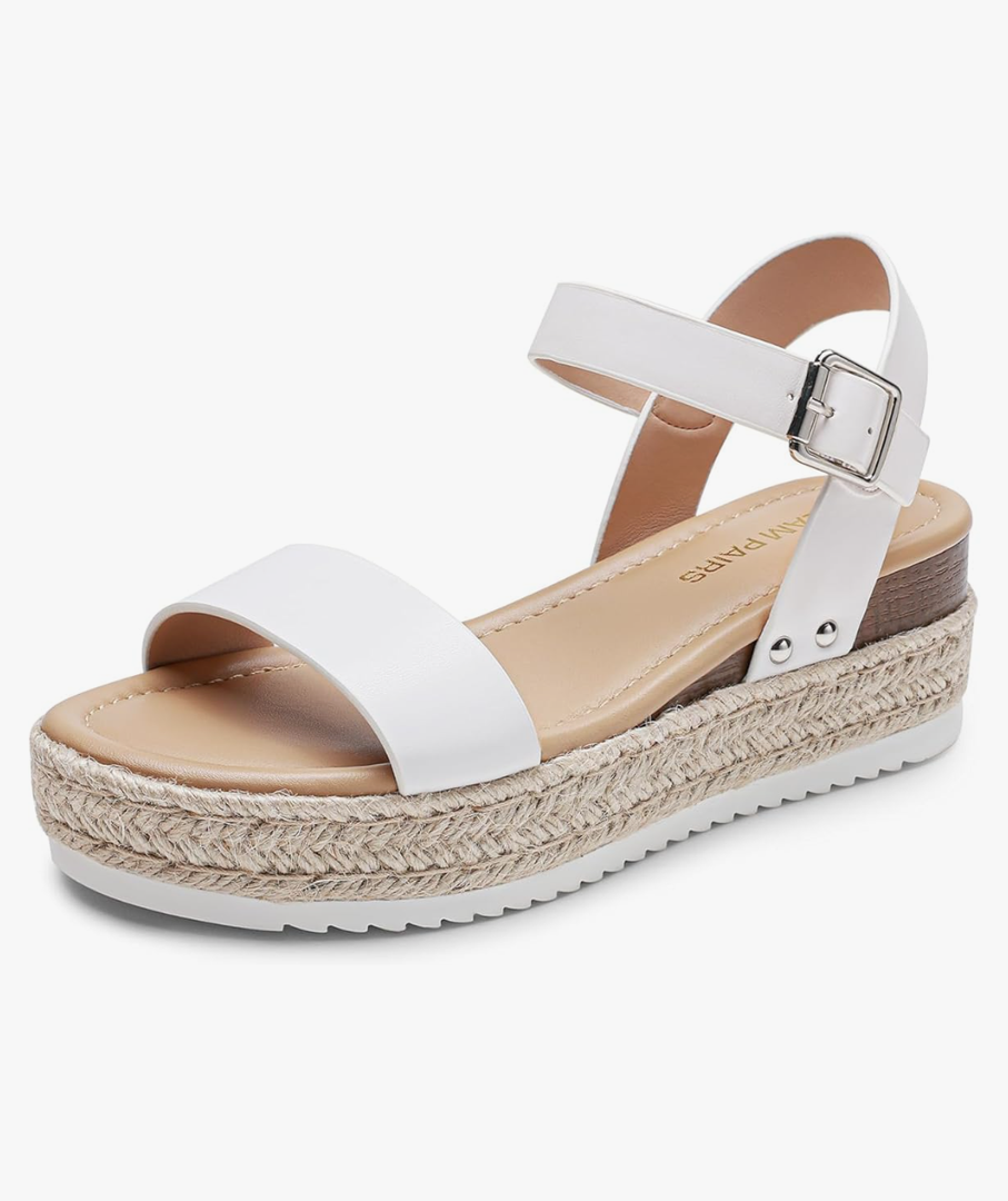 DREAM PAIRS Women's Platform Espadrilles Wedge Sandals, Comfortable Open Toe One Band Sandals for Women Dressy Casual Summer, 6.5