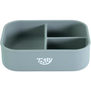 Premium 3-Compartment Silicone Bento Box 25 oz  Reusable, Leakproof, BPA-Free  Microwave & Dishwasher Safe  Food Container for Kids, Adults & Pets  Great for School, Office, Travel & Walks (Gray)