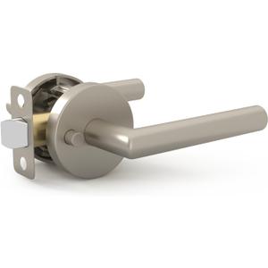 Mega Handles Ronn Privacy Lever & Lock Door Handle Set for Hallway, Closet and Bathroom, Keyless Lock, Heavy Duty Door Levers, Fits All Standard Door Sizes, Screws Included - Satin Nickel (1 Pack)