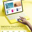 Harvopu Compatible for iPad 11th 10th Generation Case with Keyboard, Folio Cover with Pencil Holder, Multi-Touch Trackpad, 7 Color Backlit, Detachable Keyboard for iPad (A16) 11th/10th Gen (Yellow)