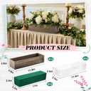 Dandat 12 Set Wood Boxes for Centerpieces 12x4 Inch Rectangle Wooden Planter Box Rustic Wooden Planters with Removable Plastic Liner Floral Foam Blocks for Christmas Wedding Home Garden Decor(Brown)