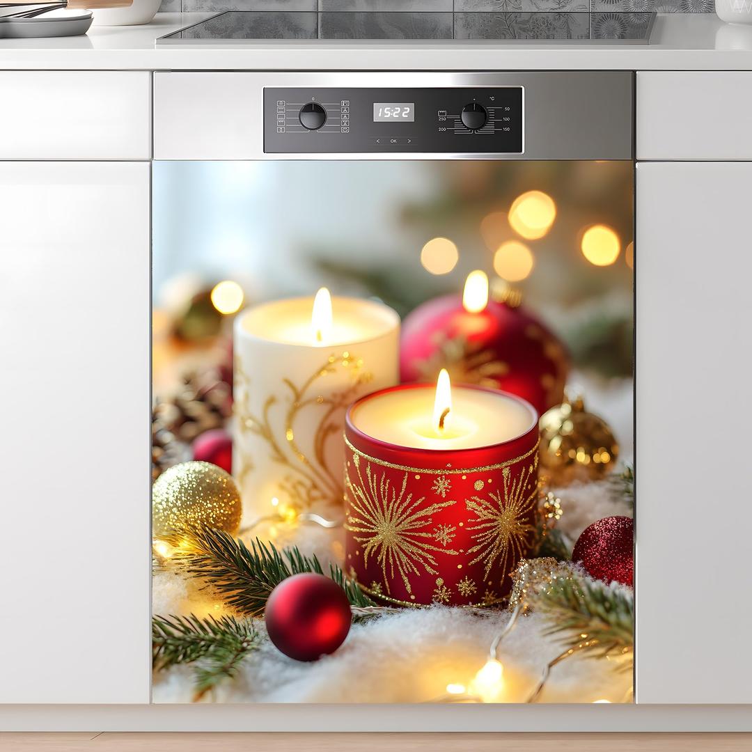 AOHMPT Dishwasher Magnet Sticker Cover Panel Decal Refrigerator Magnetic Sticker Decorative for Kitchen Decoration,Fridge Door Cover,Home Appliances Decor Stickers 23.03"x25.59"