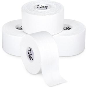 CKeep Athletic Tape,4 Pack White Sports Tape, Very Sturdy No Glue Residue,Wrist Ankle Tape for Muscle, Climbing, Boxing, Athletes, Baseball Bats,Strains,  Sprains, Injuries 1.5 Inches