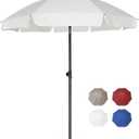 AMMSUN Patio Umbrella, 6.5 ft Outdoor Table Umbrella with Tilt Steel Pole, UPF50+ Protection, Great for Outdoor Garden Backyard, Elegant White