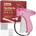 Stitch Gun for Clothes Stitchy Tagging Gun for Clothing Stitchy Quick Clothing Fixer -Includes 1,000 Black Fasteners & 1,000 White Fasteners & 6 Needles(Pink+White)