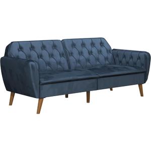 Novogratz Tallulah Memory Foam Futon, Blue Velvet