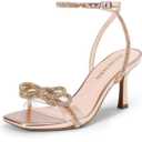 DREAM PAIRS Women's Rhinestone Ankle Strap Dress Sandals, 10