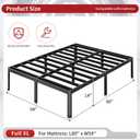 Yicensen 14 Inch Full XL Bed Frame No Box Spring Needed Heavy Duty Metal Full XL Platform Bed Frame with Rounded Corner Legs, Easy Assembly, Noise Free, Black