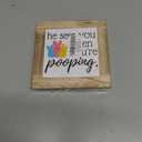 Easter Bathroom Decor for Home He Sees You When You're Pooping Bathroom Decor Easter Decorations for Toilet Restroom Washroom 6 x 6 inches
