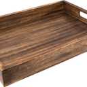 GoCraft Handmade Classic Wooden Tray  Large 16.5" Mango Wood Serving Tray with Handles  Elegant Kitchen & Dining Accessory  Ideal for Breakfast in Bed, Coffee, Tea (16.5" x 12" x 2")