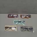 Reading Glasses Blue Light Blocking, Computer Glasses for Women Men, Fashion Square Eyeglasses 5 Pairs, +0.0