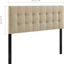 Modway Lily Tufted Linen Fabric Upholstered Queen Headboard in Beige
