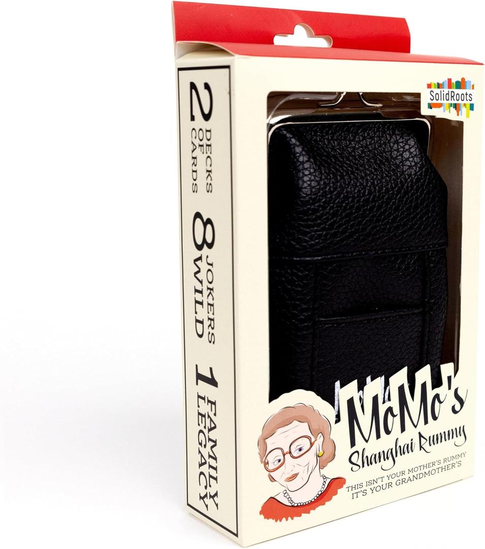 Spin Master Games, SolidRoots Momo's Shanghai Rummy Card Game, 2-5 Player Rummy Game | Family Games | Travel Games | Adult Games | Camping Games | Party Games for Adults & Kids 8+