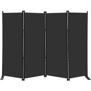 MAYOLIAH 4 Panel Room Divider Screen 6Ft Tall Foldable Privacy Dividers Indoor Wall Partition Room Separator Black