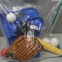 Tball Set for Kids, T Ball Sets for Toddlers 1-3, Baseball Toys with 6 Balls/Glove/Pitching Machine/Bat/Tee, Outdoor Sports Gifts for Boys Girls(Blue)