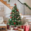 SHareconn 80ct Christmas Balls Ornaments Set, Shatterproof Plastic Colorful Xmas Decorative, Baubles for Tree Decorations with Hanging Strings, Red & White