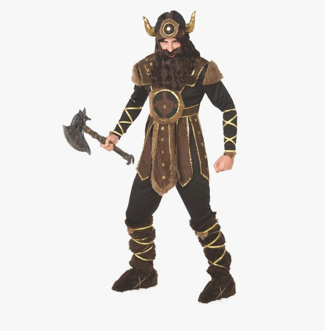 Morph Viking Costume Men Renaissance Viking Halloween Barbarian Costume for Men, S